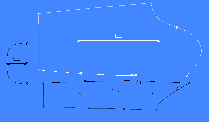 Garment pattern pieces for pattern adjustment services