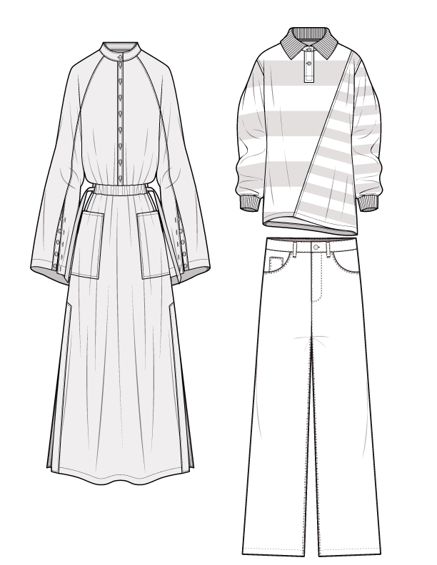 Apparel technical specification and tech pack design example