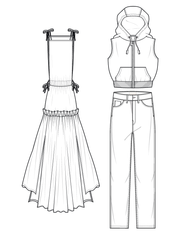 Apparel technical specification and tech pack design example